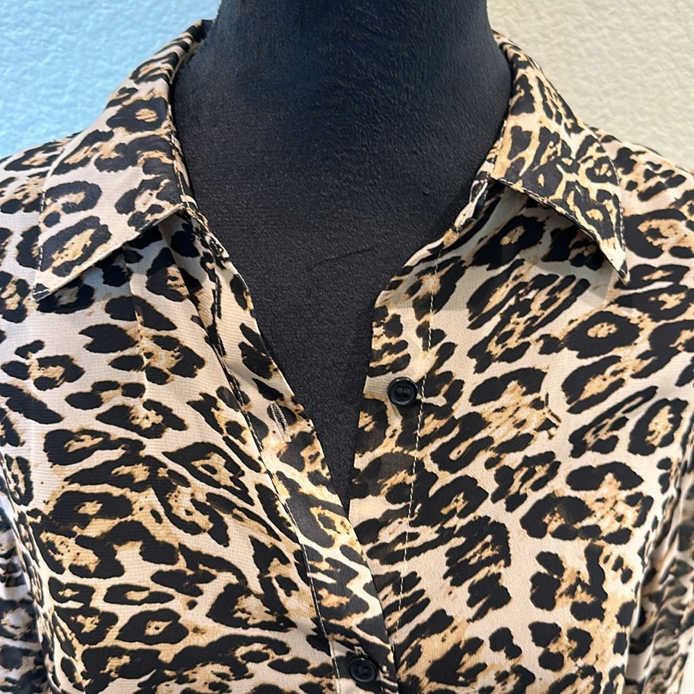 Inc Button Down Sheer Blouse - image 3